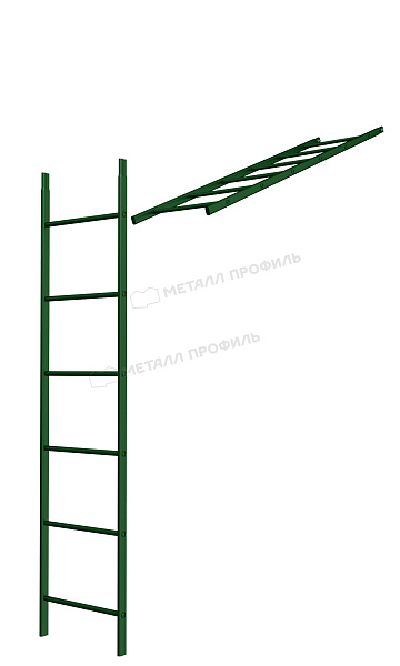 Лестница кровельная стеновая дл. 1860 мм без кронштейнов (6005) ― где заказать в Кемерово? В интернет-магазине Компании Металл Профиль!