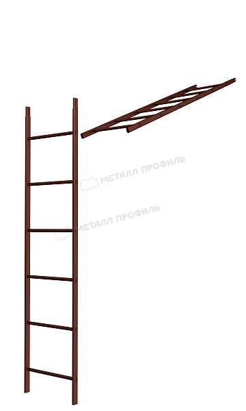 Лестница кровельная стеновая дл. 1860 мм без кронштейнов (8017) ― где купить в Кемерово? У нас!