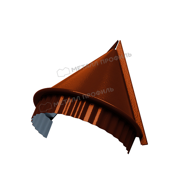 Заглушка конька круглого конусная (AGNETA-20-Copper\Copper-0.5) заказать в Кемерово, по цене 1110 ₽.